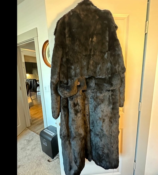 Winter Fur New York Full Length Men's Rabbit Furs Coat Size XL - Picture 2 of 6